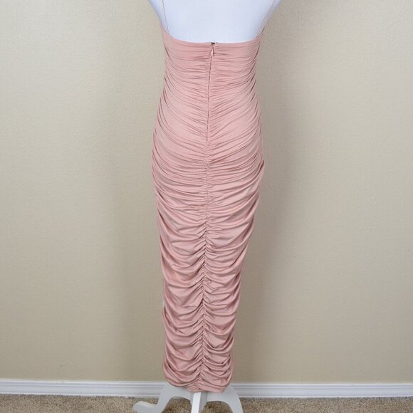 Elegant Pink Ruched Dress - Picture 8 of 10